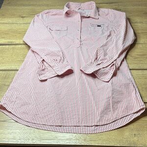 Women’s Vineyard Vines Harbor Stripe L/S Seersucker Coverup Shirtdress Size 10